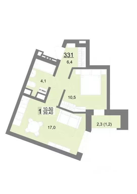 1-к кв. Свердловская область, Екатеринбург ул. Металлургов, 63/1 (39.2 ... - Фото 0