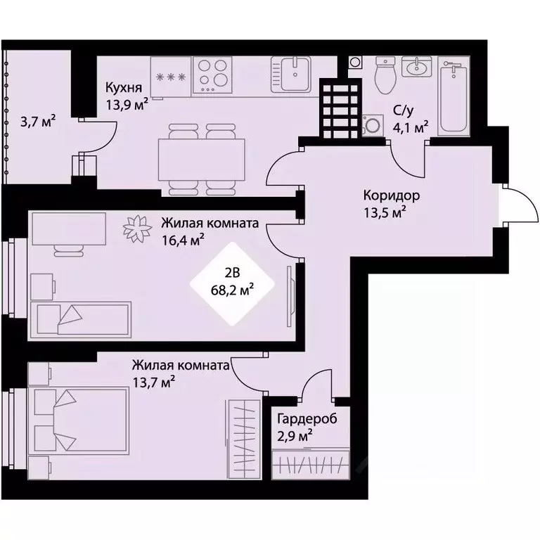 2-к кв. Свердловская область, Екатеринбург просп. Космонавтов, 108/4 ... - Фото 1