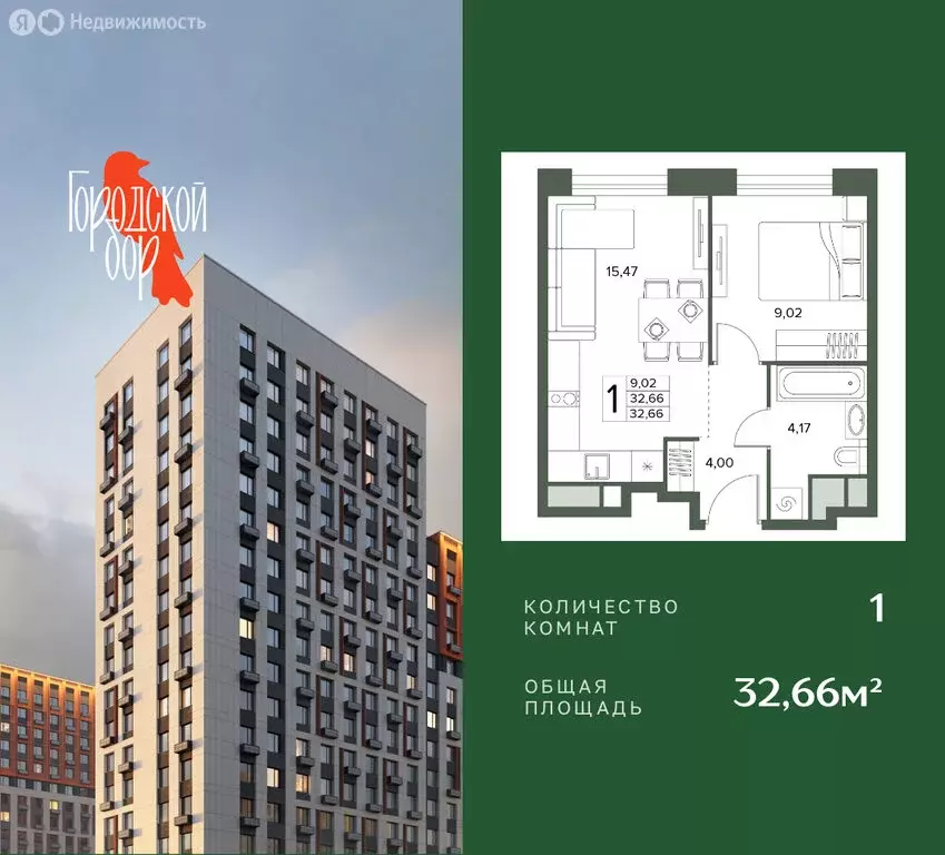 1-комнатная квартира: Московская область, Серпухов (32.66 м) - Фото 1