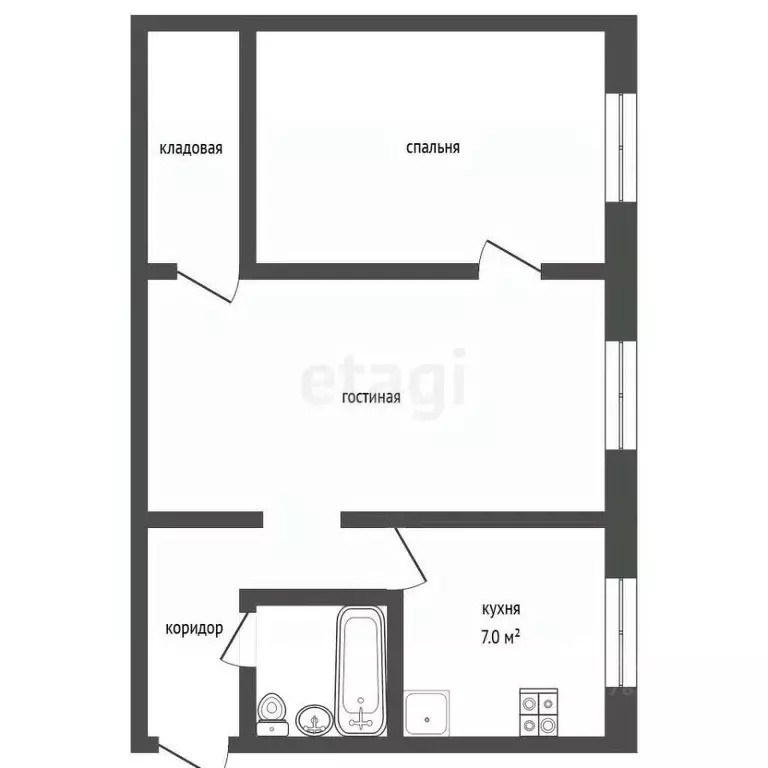 2-к кв. Кемеровская область, Прокопьевск Латвийская ул., 28 (44.1 м) - Фото 1