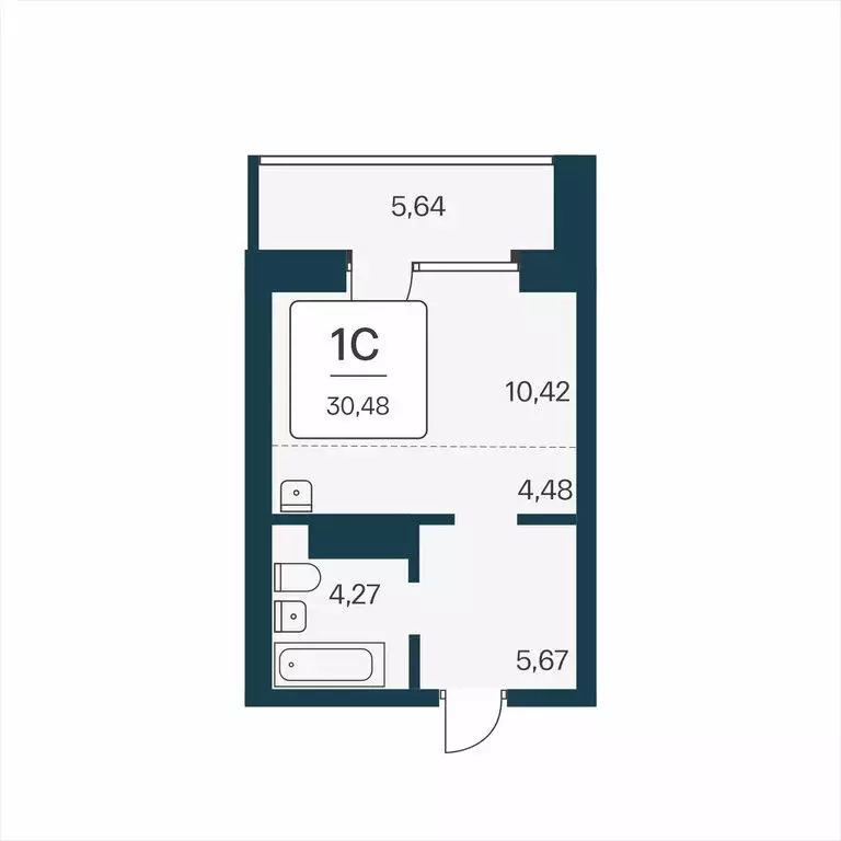 Квартира-студия: Новосибирск, жилой комплекс Сакура Парк (30.48 м) - Фото 0