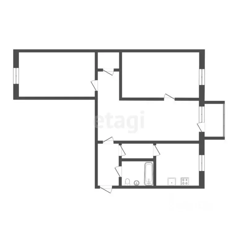 3-к кв. Тюменская область, Тюмень ул. 50 лет Октября, 51 (54.6 м) - Фото 2