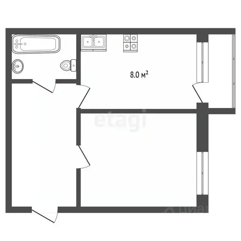 1-к кв. Ставропольский край, Кисловодск Римгорская ул. (35.6 м) - Фото 2