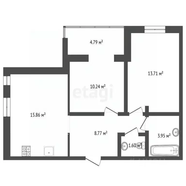 2-к кв. Тюменская область, Тюменский муниципальный округ, д. Патрушева ... - Фото 1