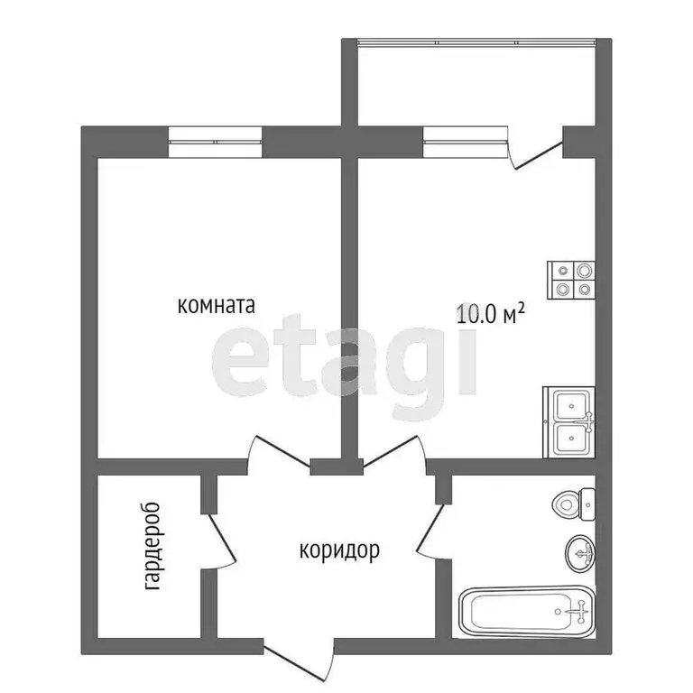 1-комнатная квартира: Омск, улица Крупской, 13/1 (40 м) - Фото 0