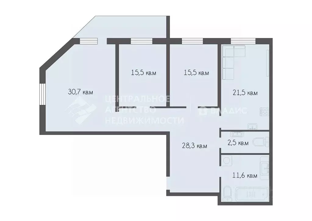 3-к кв. Рязанская область, Рязань Первомайский просп., 76к3 (129.55 м) - Фото 2