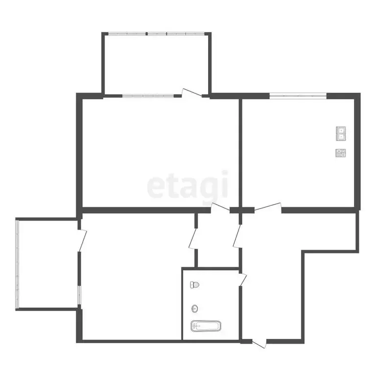 2-комнатная квартира: Анапа, Русская улица, 23 (43.2 м) - Фото 0