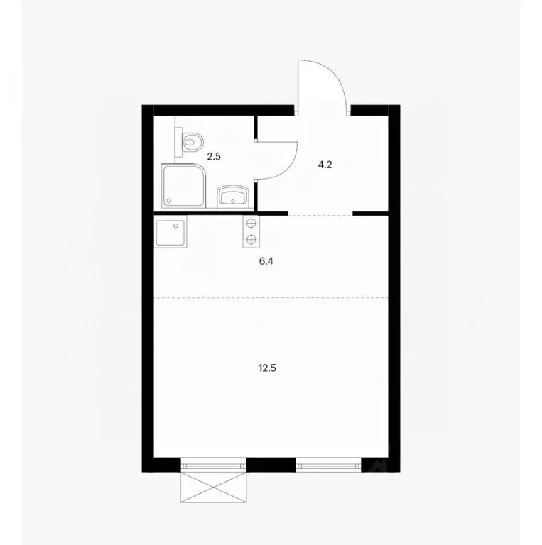 Студия Москва Иловайская ул., 13С3 (25.0 м) - Фото 1