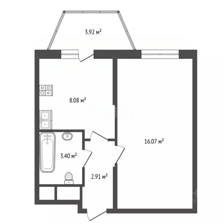 1-к кв. Москва д. Марьино, ул. Жемчужная, 1к19 (31.64 м) - Фото 0