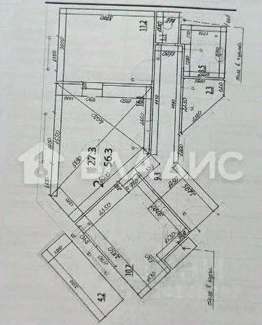 Квартира, 2 комнаты, 54.6 м - Фото 0