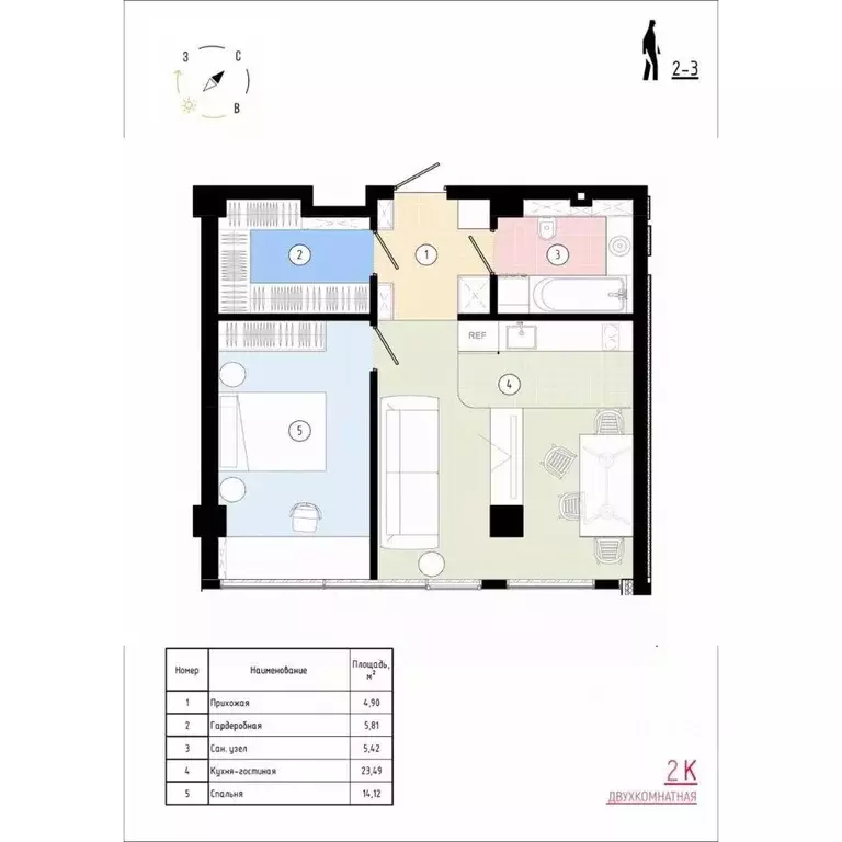 2-к кв. Приморский край, Владивосток Острогорный жилой комплекс (54.88 ... - Фото 1