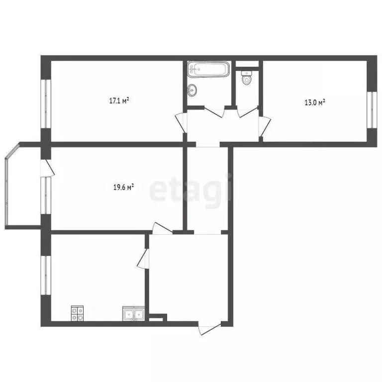 3-к кв. Тюменская область, Тюмень ул. Московский Тракт, 165 (86.5 м) - Фото 1