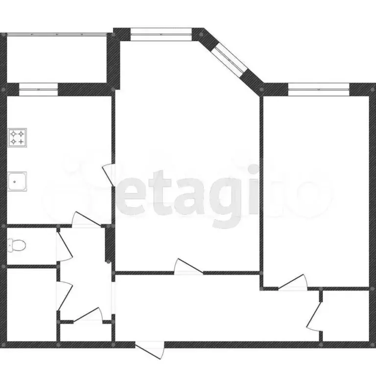 2-к. квартира, 55 м, 8/9 эт. - Фото 0