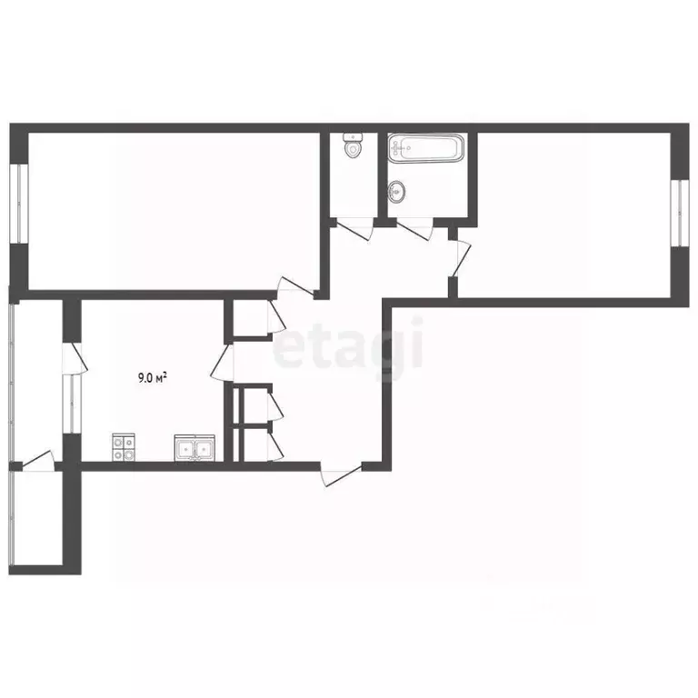 2-к кв. Московская область, Воскресенск Московская ул., 19 (53.4 м) - Фото 2