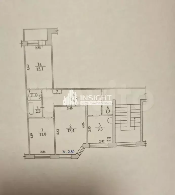 3-к. квартира, 70,1 м, 6/9 эт. - Фото 0