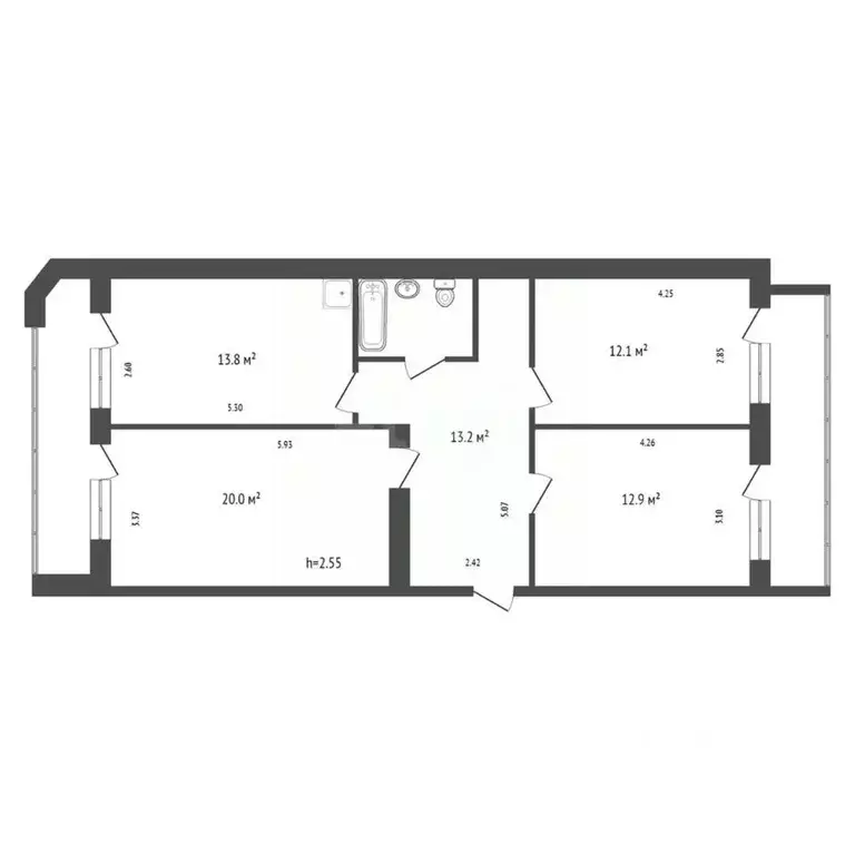 3-к кв. Красноярский край, Красноярск Северный мкр, ул. Урванцева, 26 ... - Фото 2