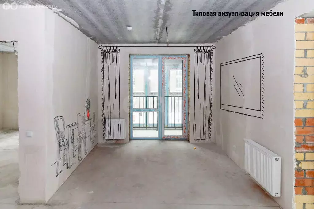 2-комнатная квартира: Тюмень, улица Николая Глебова, 3 (72.6 м) - Фото 1