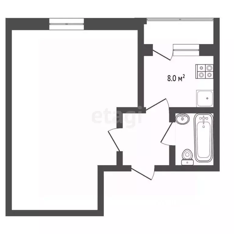 1-к кв. Забайкальский край, Чита пос. Текстильщиков, 4-й мкр, 42 (32.0 ... - Фото 2