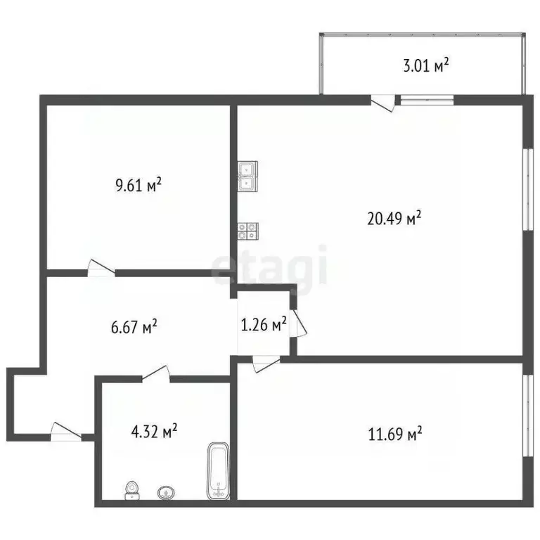 2-к кв. Ленинградская область, Никольское Тосненский район, ... - Фото 2