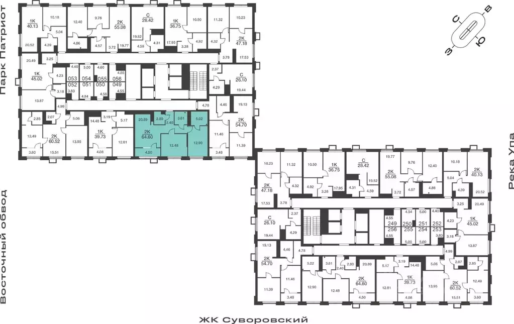 2-к кв. Тульская область, Тула Парк Патриот жилой комплекс (64.6 м) - Фото 2