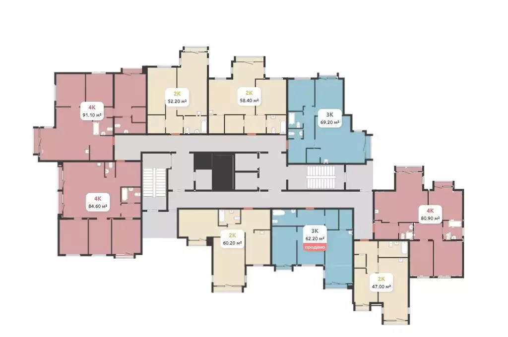 4-к кв. Красноярский край, Красноярск ул. Шахтеров, 33А (80.9 м) - Фото 1