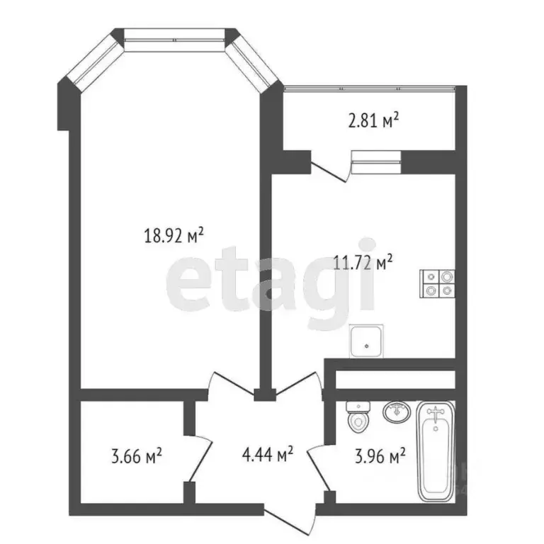 1-к кв. Московская область, Мытищи ул. Красная Слобода, 13 (42.8 м) - Фото 1