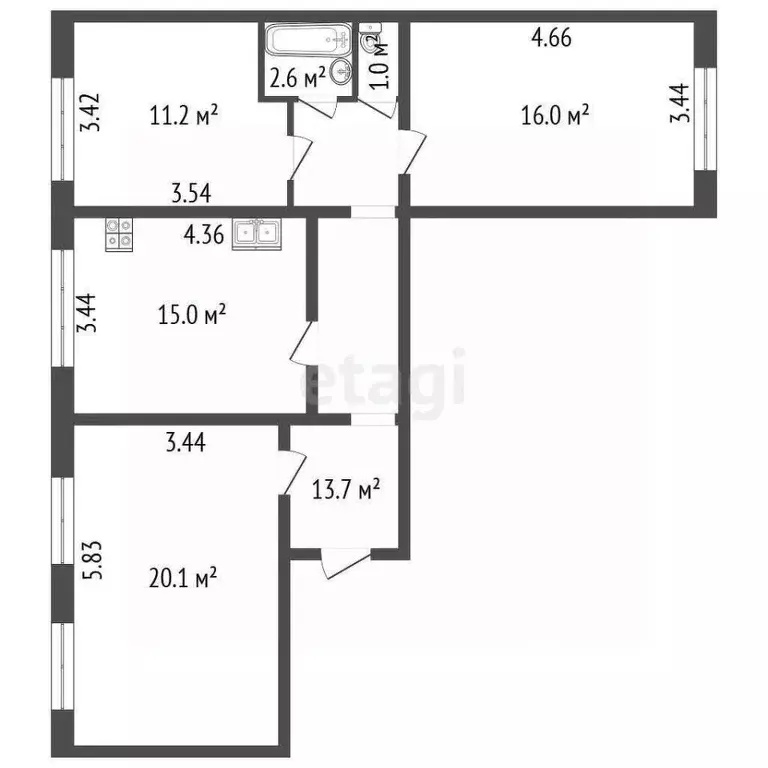 3-к кв. Санкт-Петербург просп. Ударников, 38к2Б (79.7 м) - Фото 1