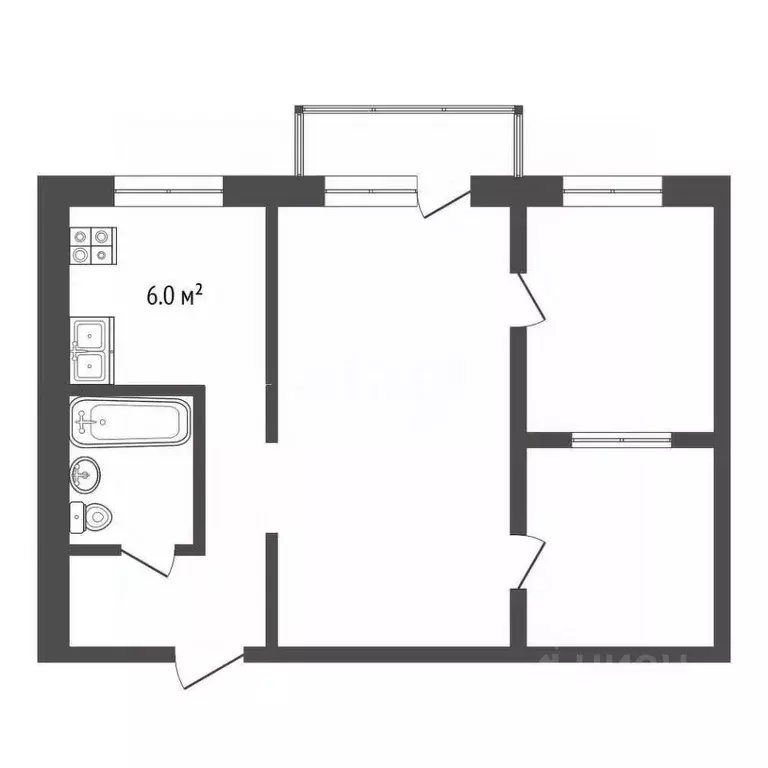 3-к кв. Московская область, Воскресенск Цемгигант мкр, ул. Монтажная, ... - Фото 2