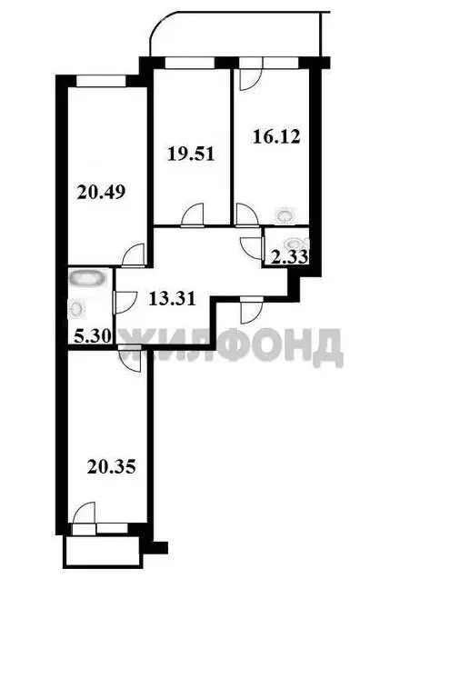 3-комнатная квартира: Новосибирск, улица Дуси Ковальчук, 238 (97.85 м) - Фото 0
