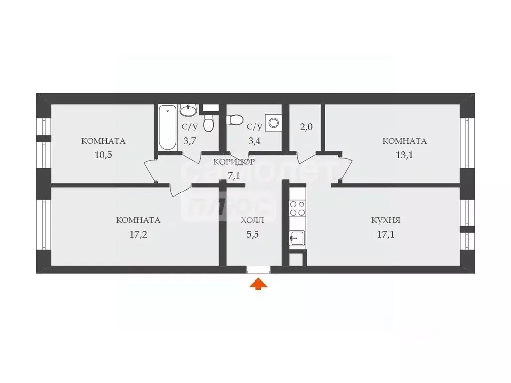 3-к кв. Московская область, Котельники Парковый мкр, 1к7 (79.4 м) - Фото 2