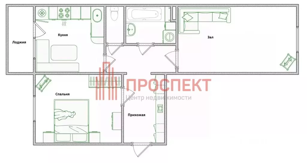 2-к кв. Пензенская область, Пенза ул. Бородина, 12А (53.0 м) - Фото 1