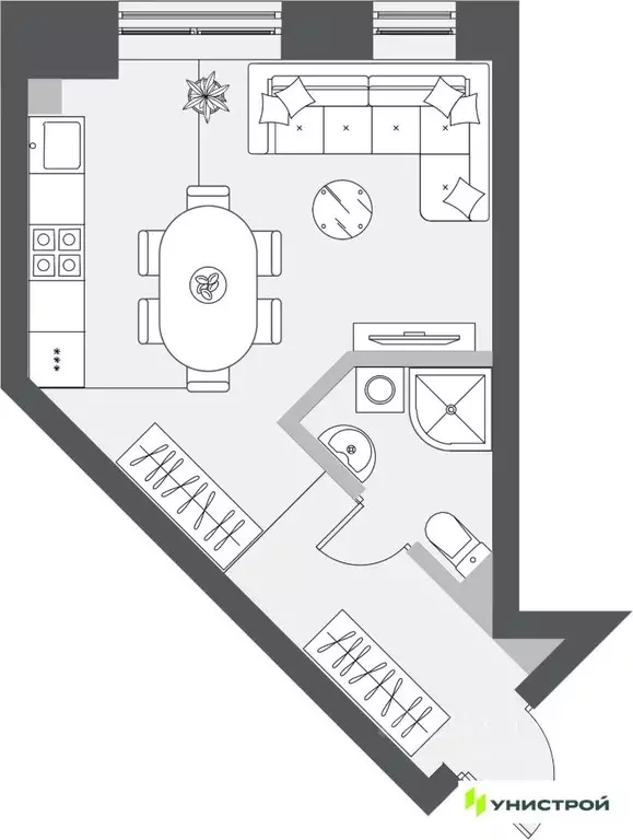 1-к кв. Татарстан, Казань Уникум на Проспекте Победы жилой комплекс ... - Фото 1