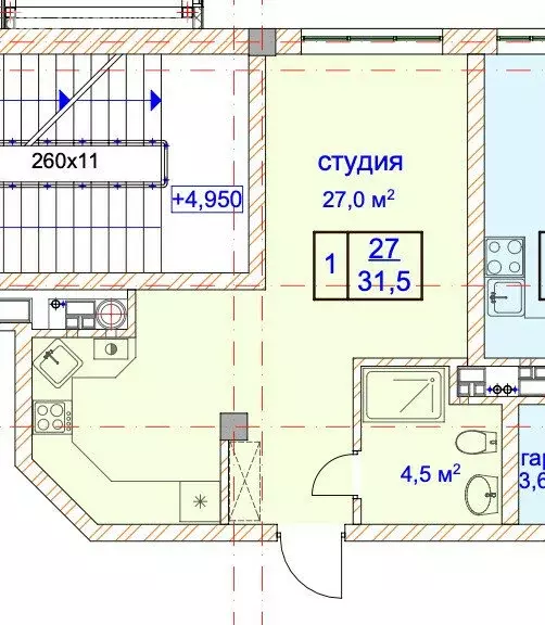 Квартира-студия: Нальчик, улица 2-й Таманской Дивизии, 61 (31.5 м) - Фото 0