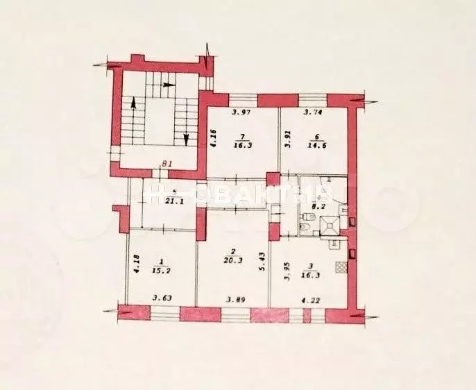 4-к. квартира, 112 м, 4/5 эт. - Фото 0