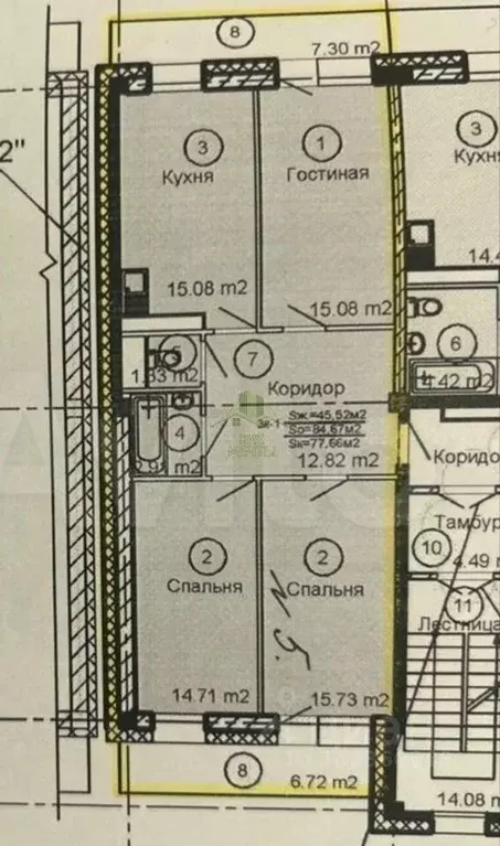 3-к кв. Бурятия, Улан-Удэ Ключевская ул., 90 (77.4 м) - Фото 1