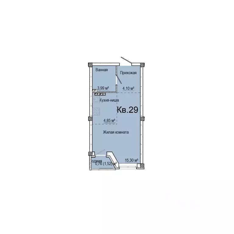 1-к кв. Свердловская область, Заречный Солнечный кп,  (29.0 м) - Фото 0