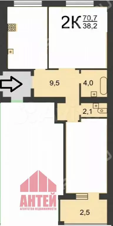2-к. квартира, 70 м, 4/10 эт. - Фото 0