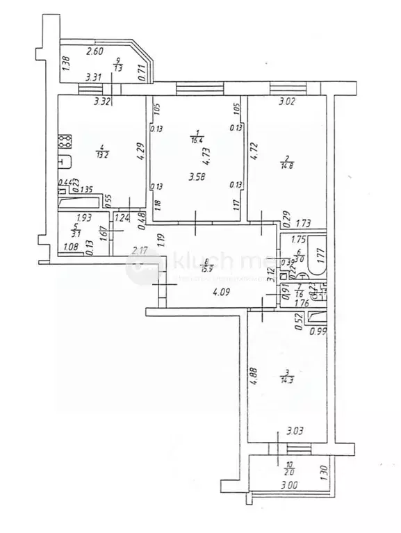 3-к кв. Татарстан, Казань ул. Нурихана Фаттаха, 21/1 (82.3 м) - Фото 2