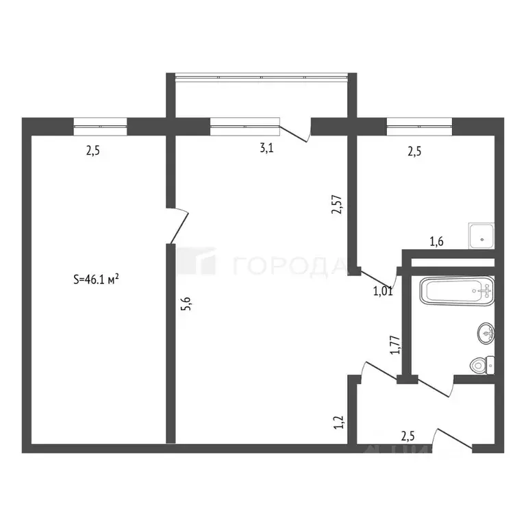 2-к кв. Алтайский край, Барнаул ул. Георгия Исакова, 193 (46.1 м) - Фото 1