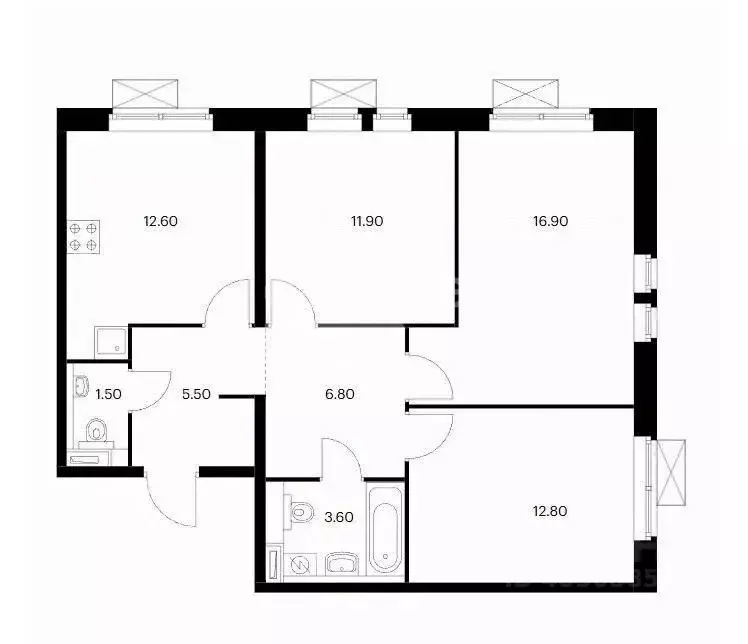 3-к кв. Москва Ильменский проезд, 17к2 (71.7 м) - Фото 2