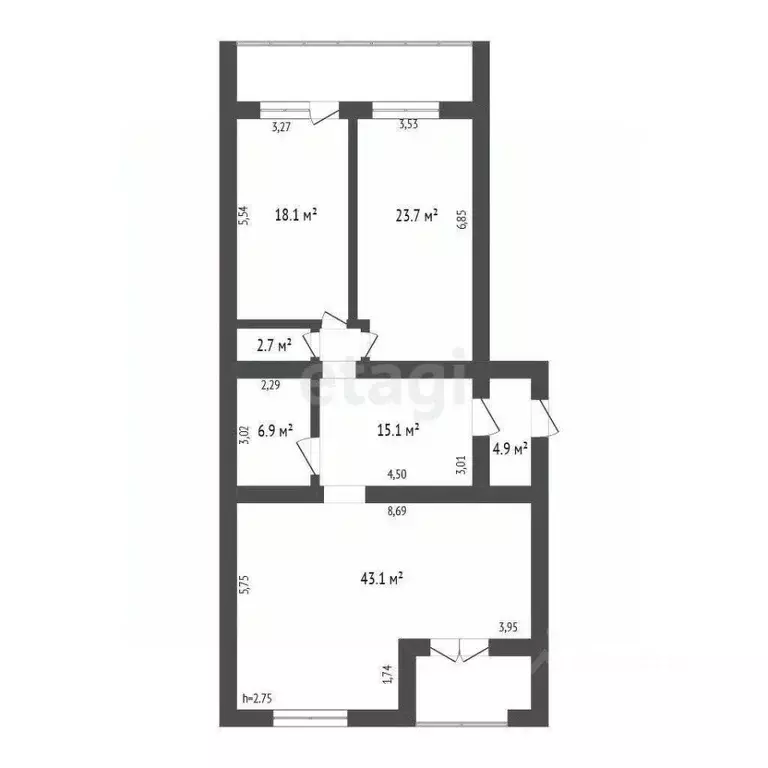 3-к кв. Владимирская область, Ковров просп. Ленина, 49/1 (109.6 м) - Фото 2