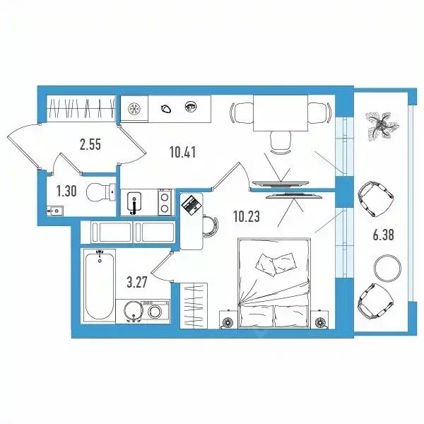 1-к кв. Санкт-Петербург ул. Тельмана, 37 (29.67 м) - Фото 0
