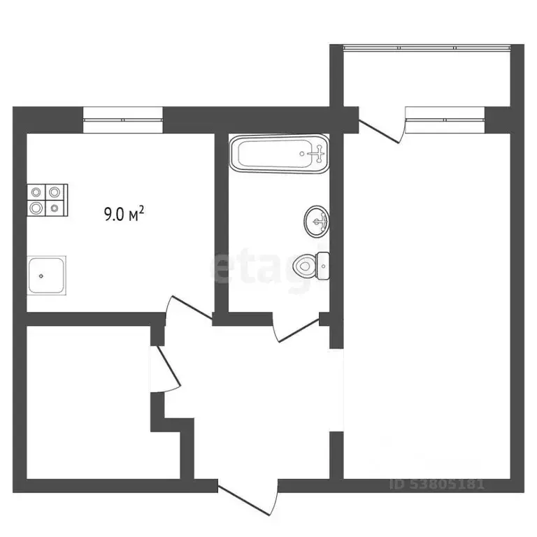 2-к кв. Ростовская область, Батайск Октябрьская ул., 122 (50.9 м) - Фото 1