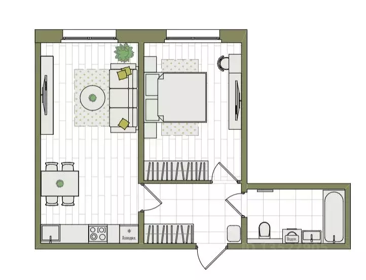 2-к кв. Кировская область, Киров ул. Чистопрудненская, 13А (45.6 м) - Фото 1