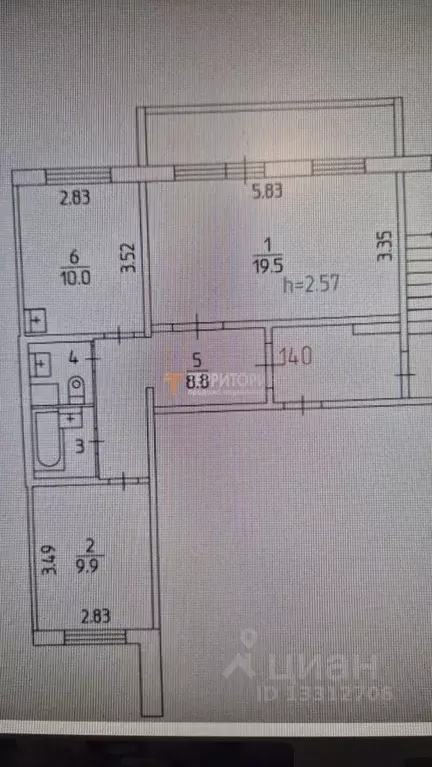 2-к кв. Пермский край, Пермь ул. Танцорова, 25 (53.0 м) - Фото 1