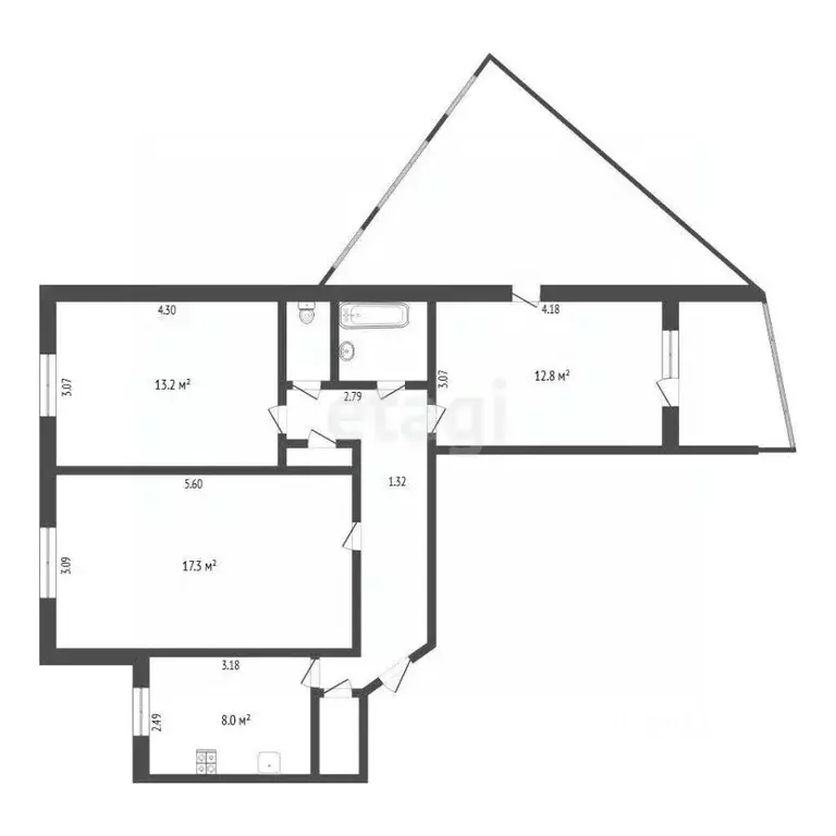 3-к кв. Тюменская область, Тюмень ул. Домостроителей, 14 (66.0 м) - Фото 0