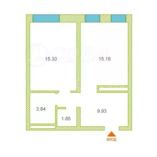 1-комнатная квартира: Тюмень, улица Николая Машарова, 4 (46 м) - Фото 0