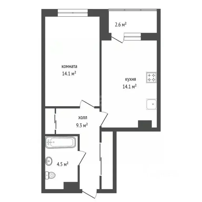 1-к кв. Красноярский край, Красноярск Октябрьская ул., 16 (43.0 м) - Фото 2
