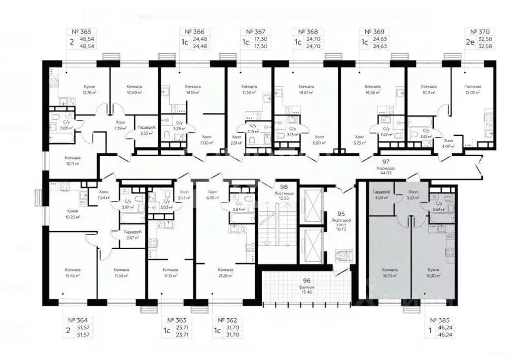 2-к кв. Москва Октябрьская ул., 98 (46.24 м) - Фото 1