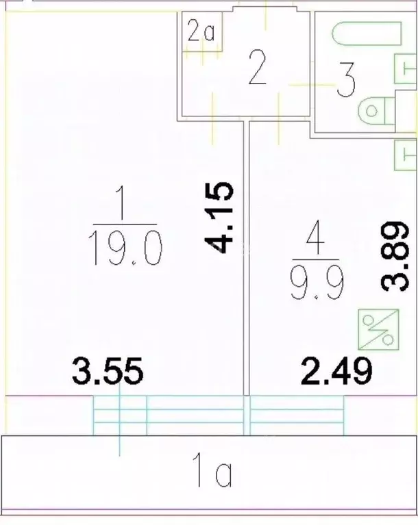 1-к кв. Москва ул. Бориса Галушкина, 3К1 (41.0 м) - Фото 2
